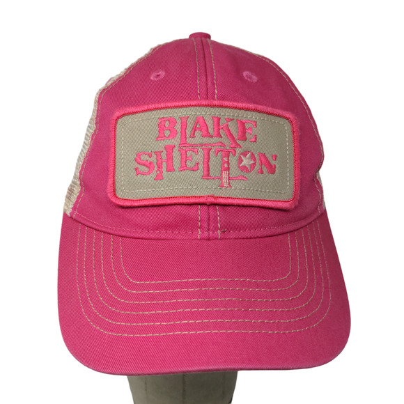 Blake Shelton Womens Snapback Mesh Back Hat Pink Adjustable Embroidered Logo - Picture 1 of 11